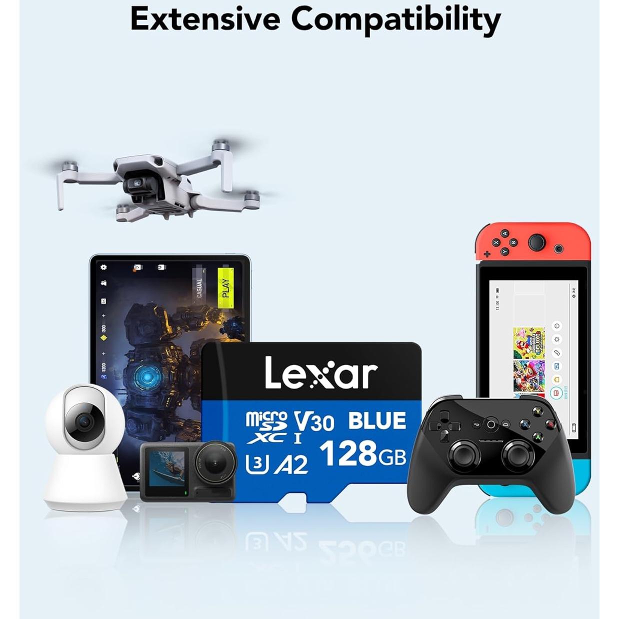 Lexar 128GB Tarjeta Micro SD UHS-I Azul 160MB/s C10 U3 A2 V30