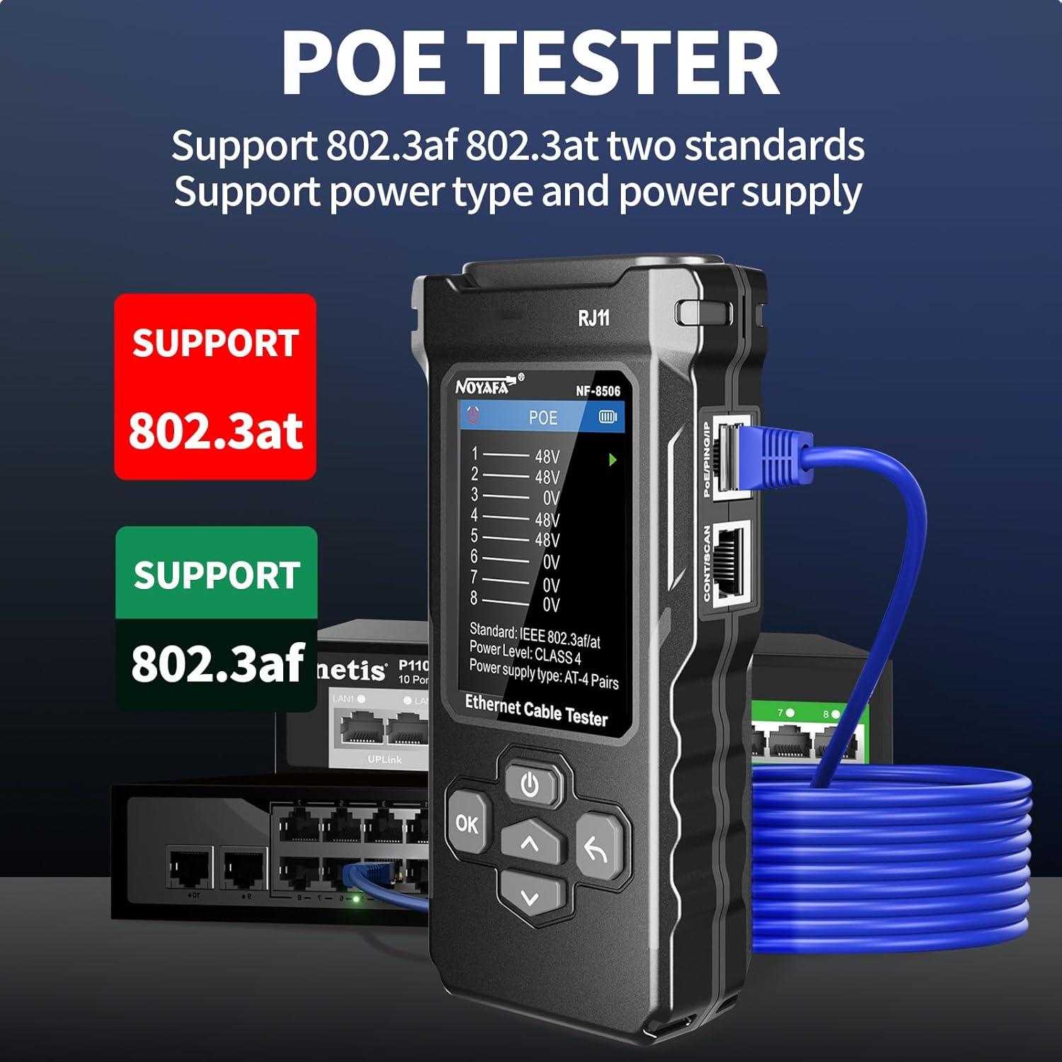 Probador de Cable de Red NOYAFA NF-8506 con Escaneo IP y TDR