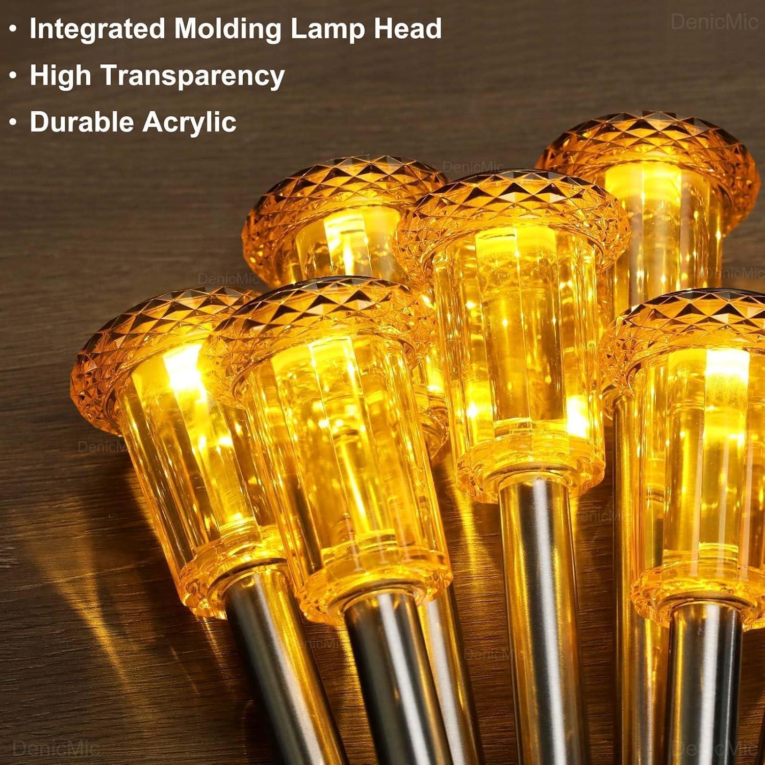 Luces Solares Naranjas DenicMic 10 LED para Jardín Exterior