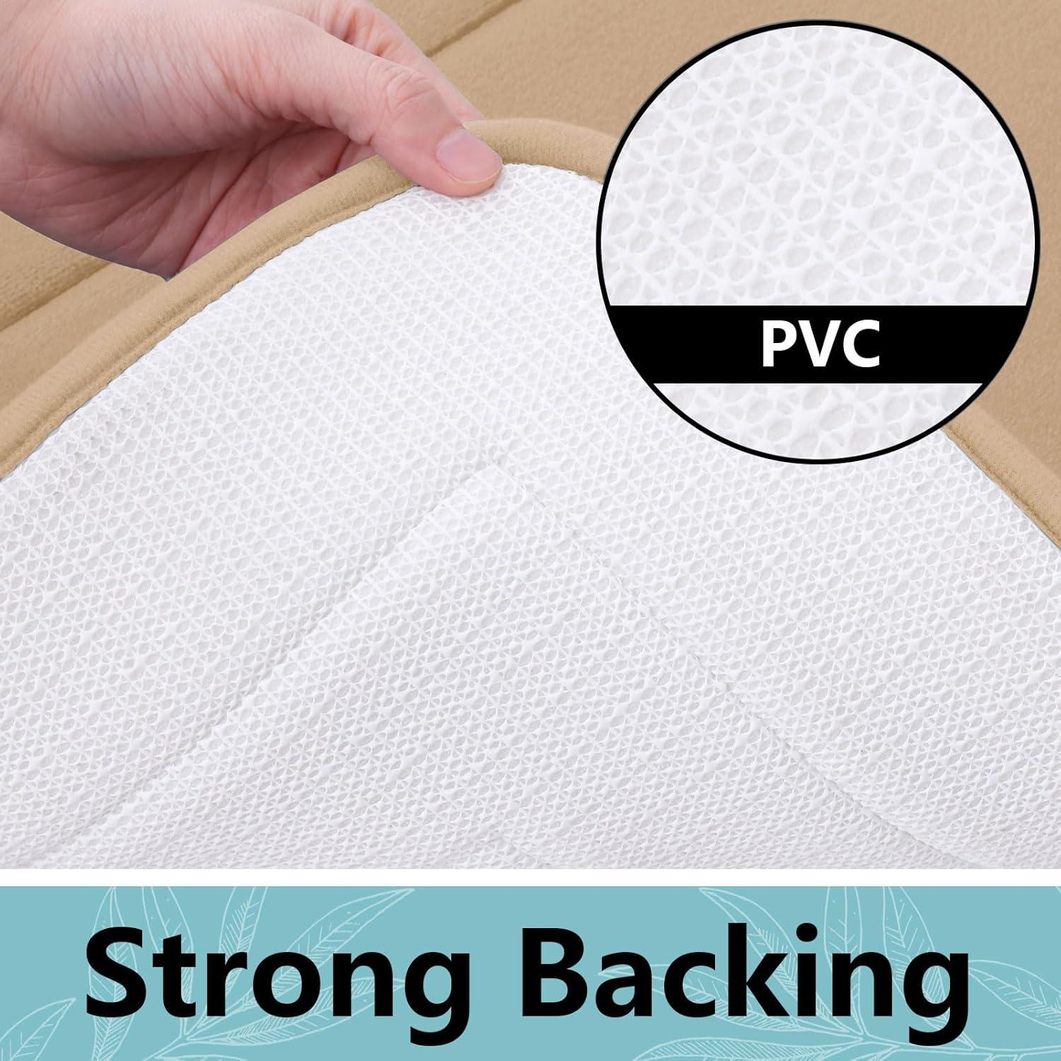 Arotive Memory Foam Bathroom Rug Mat 24x16, Ultra Soft and Absorbent Bath Mat, Machine Wash Dry, Comfortable Bath Rug Carpet for Bathroom Floor, Tub and Shower, Beige