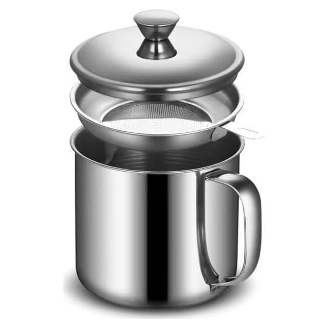 Contenedor de Grasa 1L HCXCQLSUY con Colador y Tapa Antideslizante