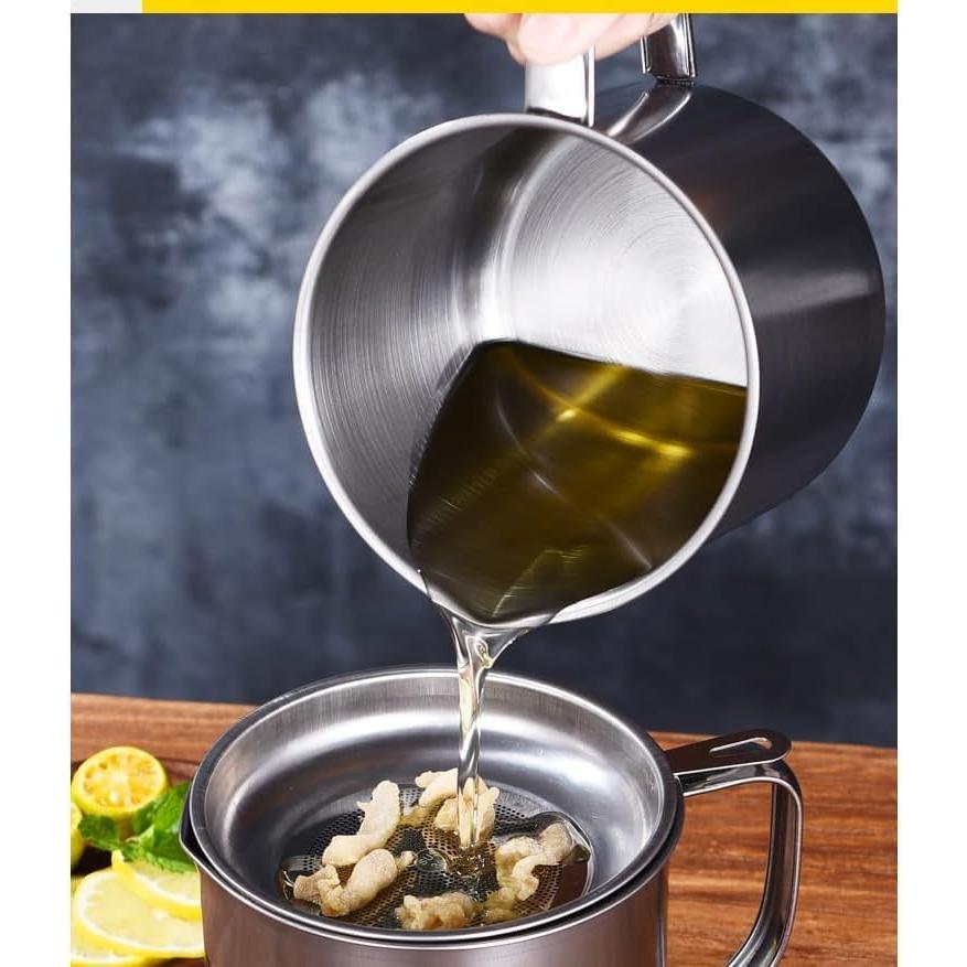 Contenedor de Grasa 1L HCXCQLSUY con Colador y Tapa Antideslizante