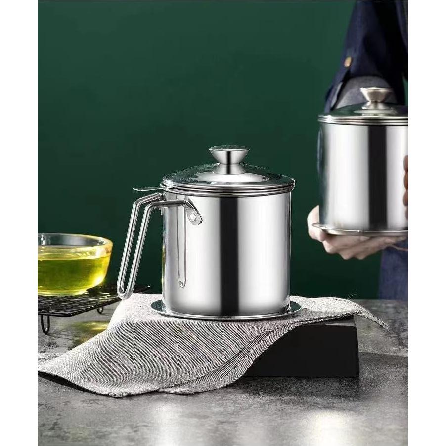 Contenedor de Grasa 1L HCXCQLSUY con Colador y Tapa Antideslizante