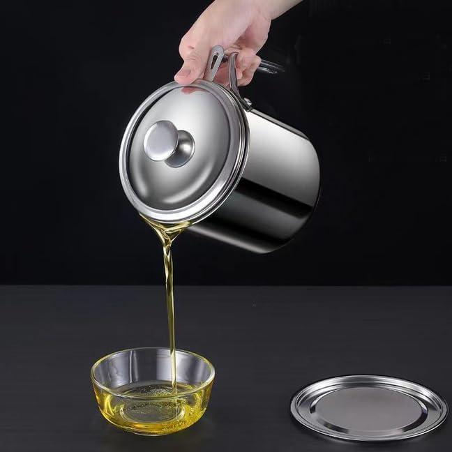 Contenedor de Grasa 1L HCXCQLSUY con Colador y Tapa Antideslizante