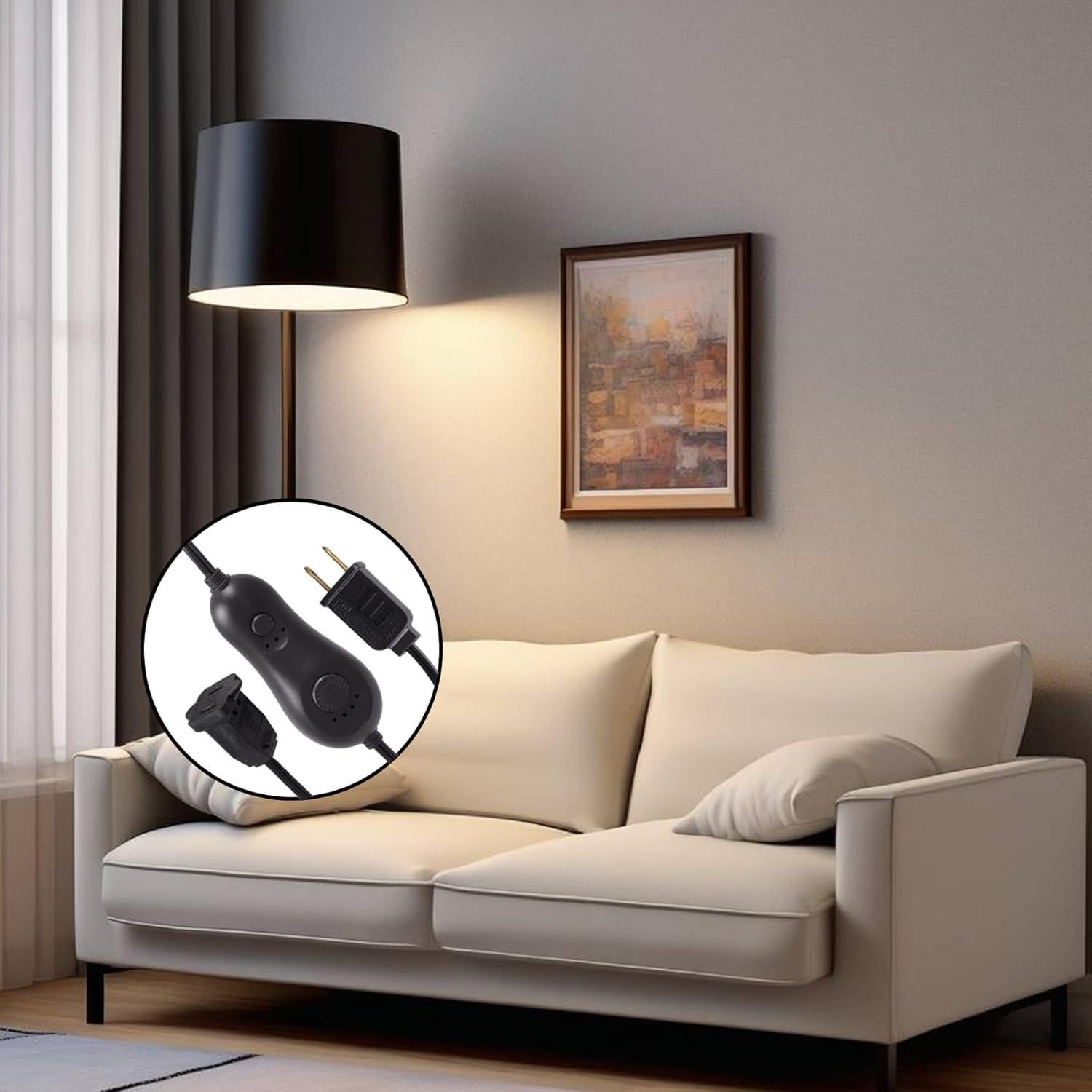 Atenuador Enchufable Leymays 150W Negro con Temporizador