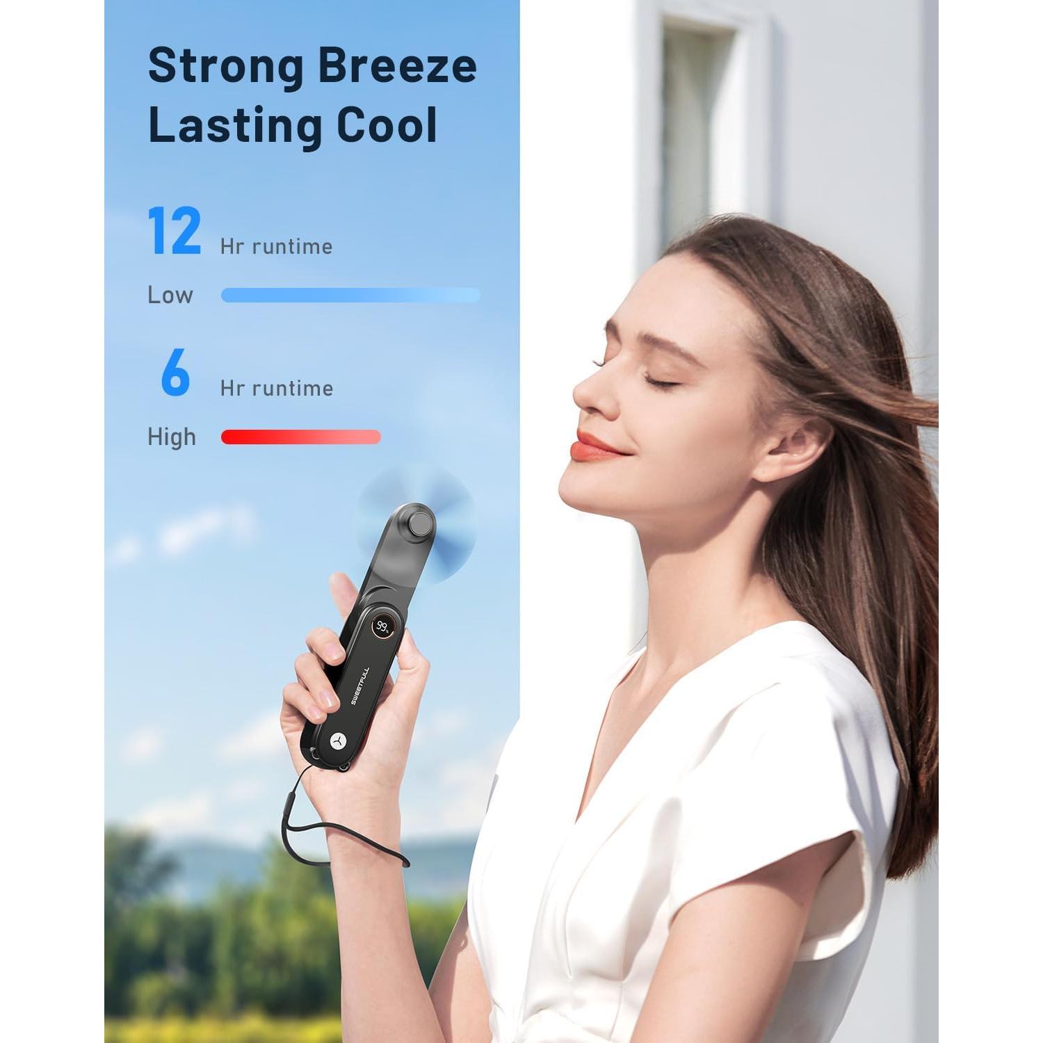 Ventilador Mini Portátil SWEETFULL S16 USB Recargable 3 en 1