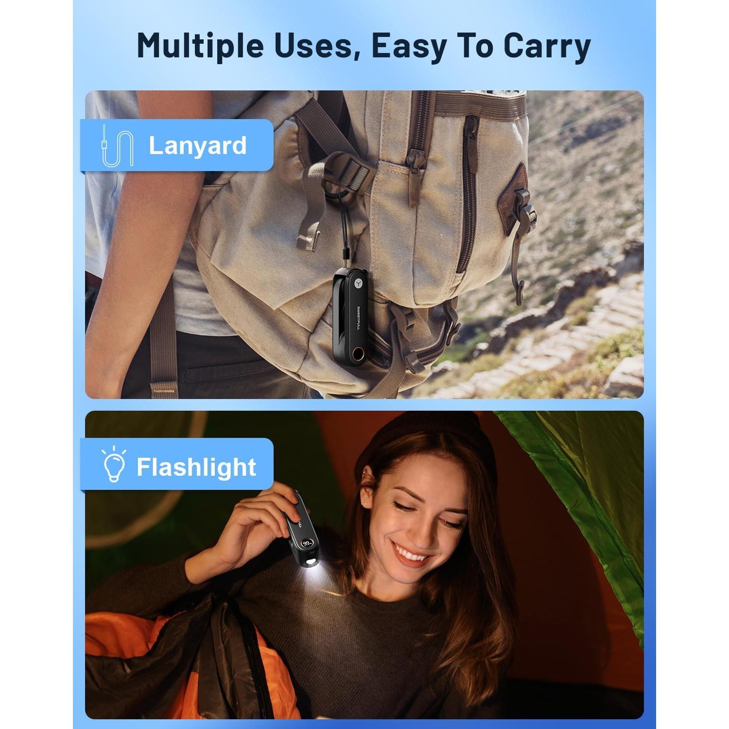 Ventilador Mini Portátil SWEETFULL S16 USB Recargable 3 en 1