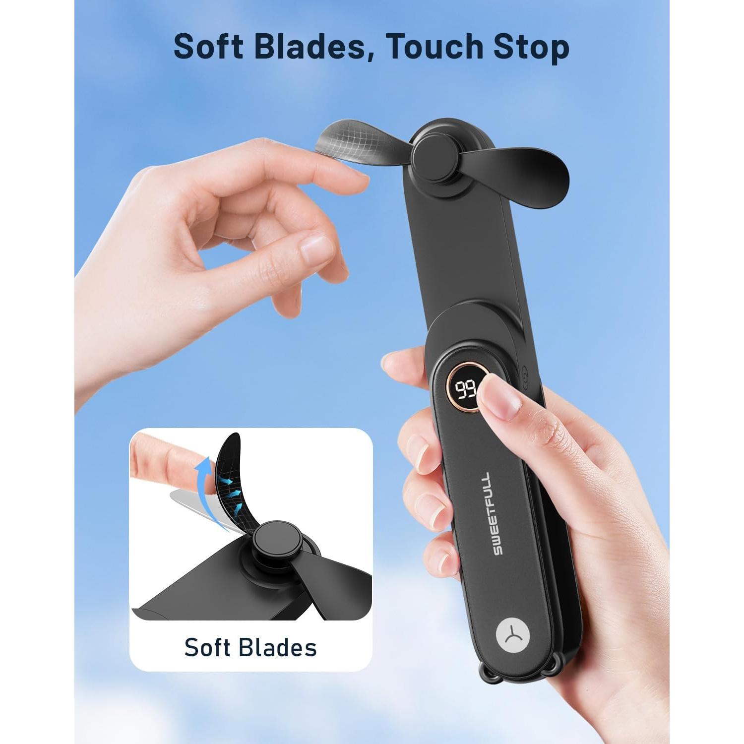 Ventilador Mini Portátil SWEETFULL S16 USB Recargable 3 en 1