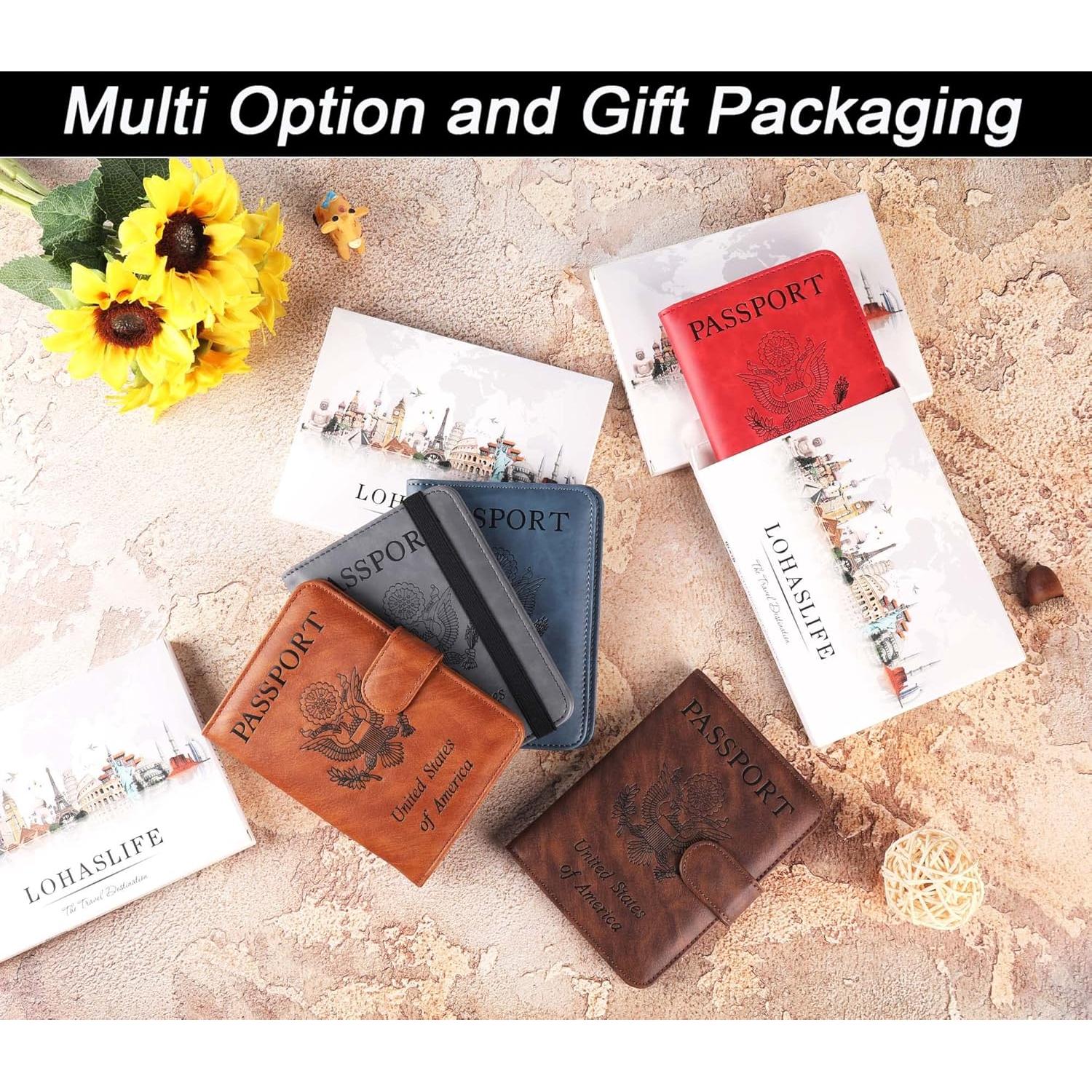 Funda de Pasaporte LOHASLIFE Negra con Bloqueo RFID y Regalo