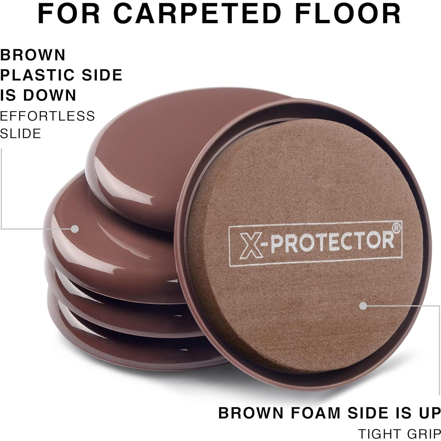 Deslizadores de Muebles X-PROTECTOR 8+8 para Alfombra y Piso Duro