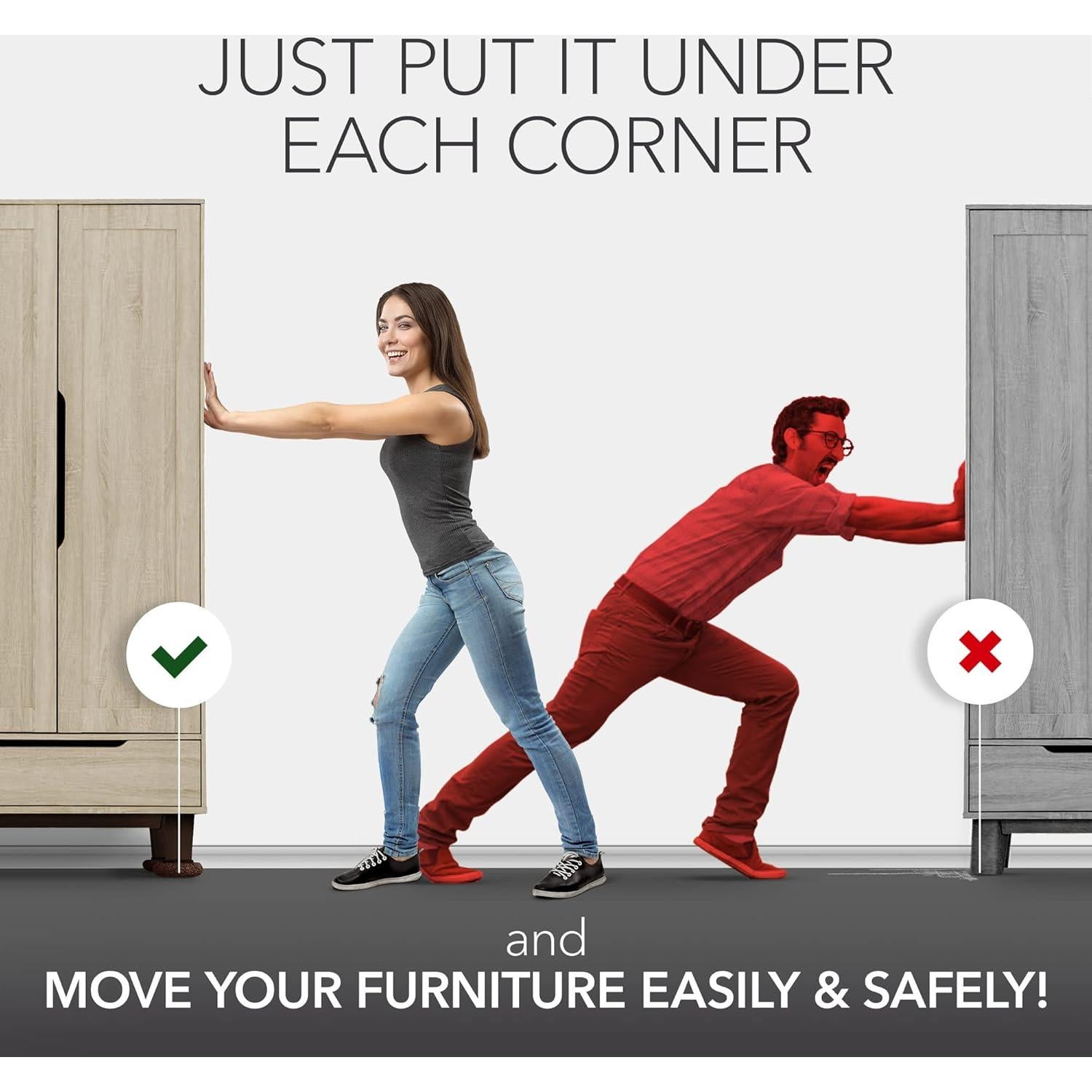 Deslizadores de Muebles X-PROTECTOR 8+8 para Alfombra y Piso Duro