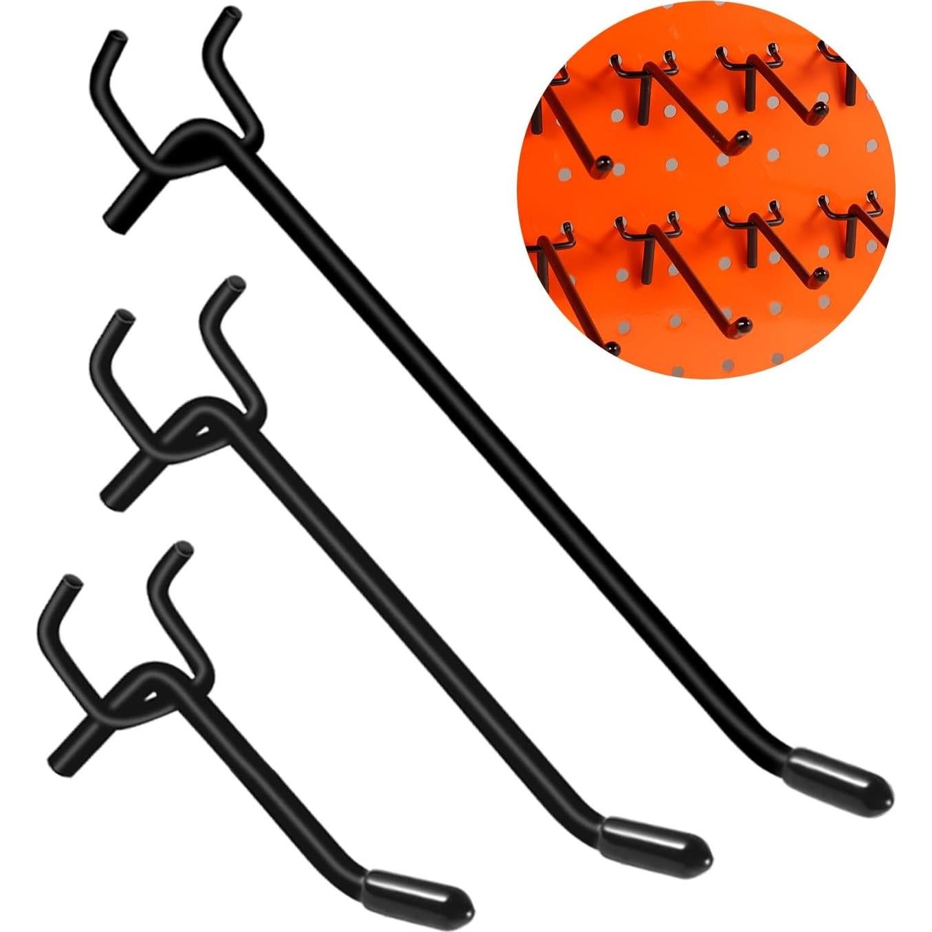 Ganchos para Tablero de Clavos Dualshine 60 Piezas Negros