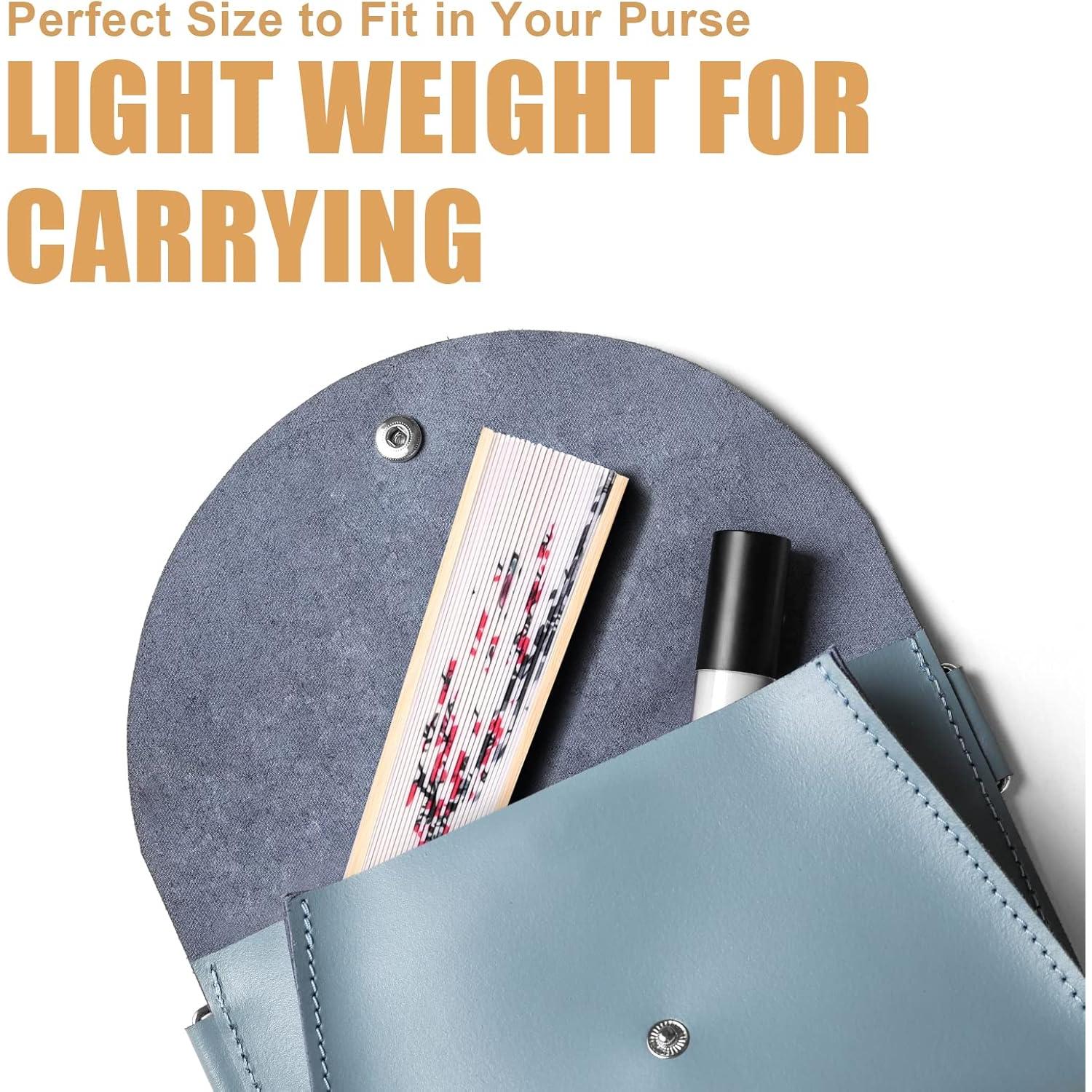 Abanico Plegable Chino WEARXI 4 PCS Seda y Bambú 21 cm