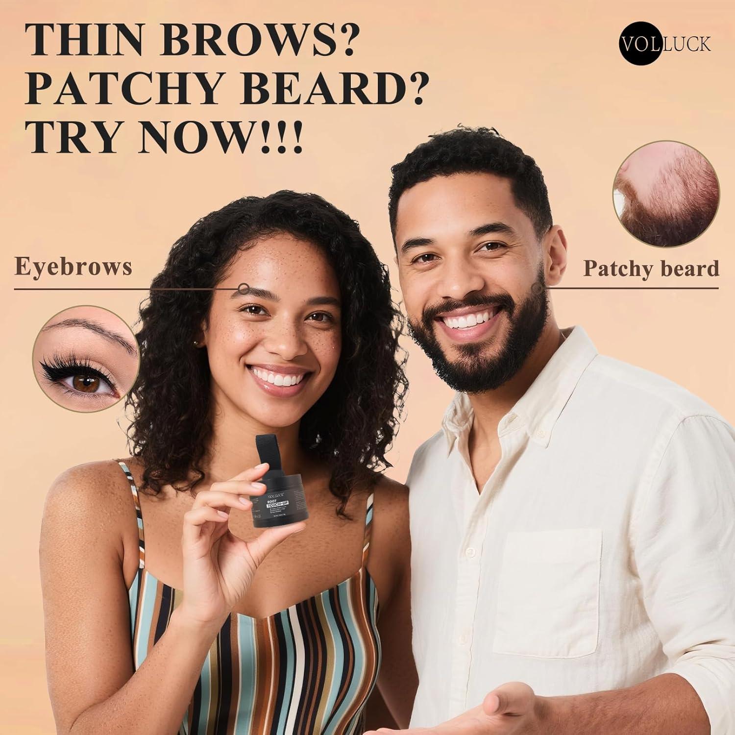 Polvo de Cabello VOLLUCK Instantáneo Negro - Cubre Raíces Grises