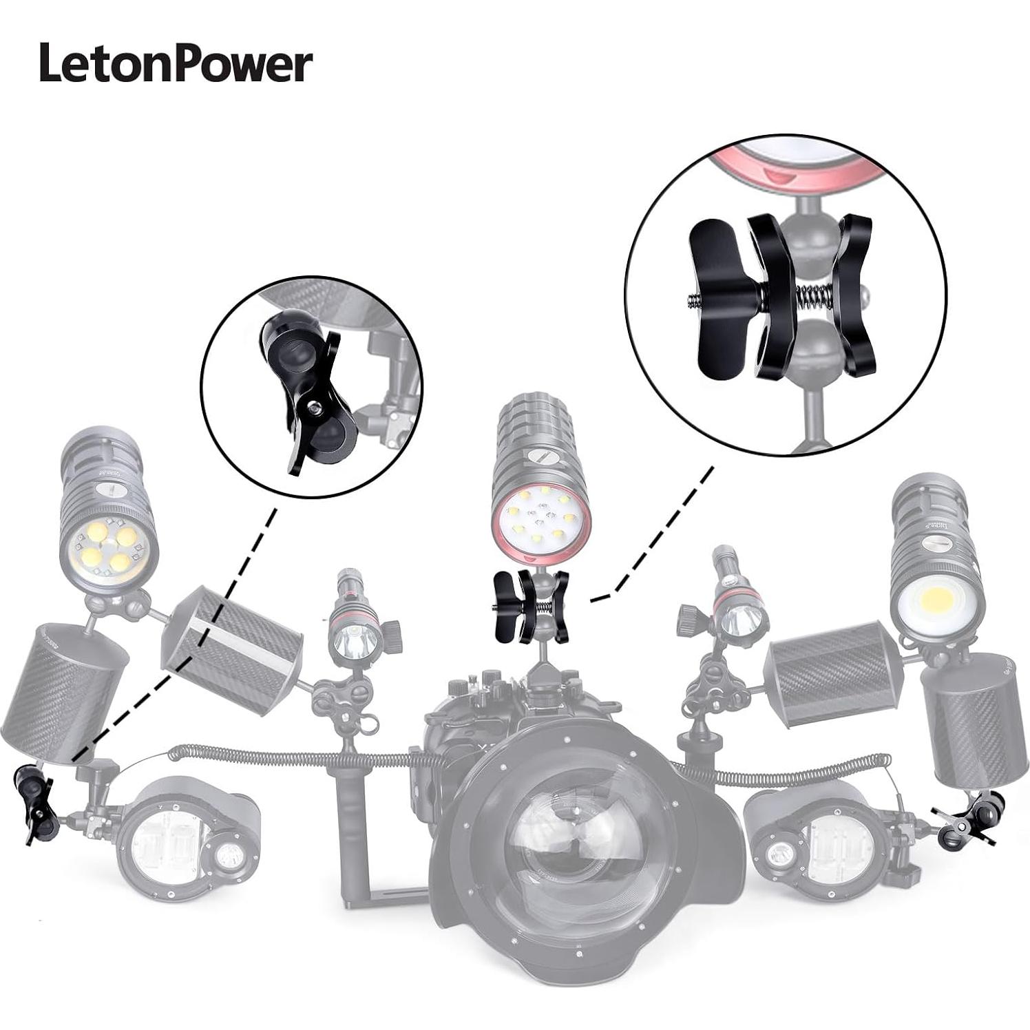 Soporte de cámara submarina LetonPower con 2 agujeros 25mm