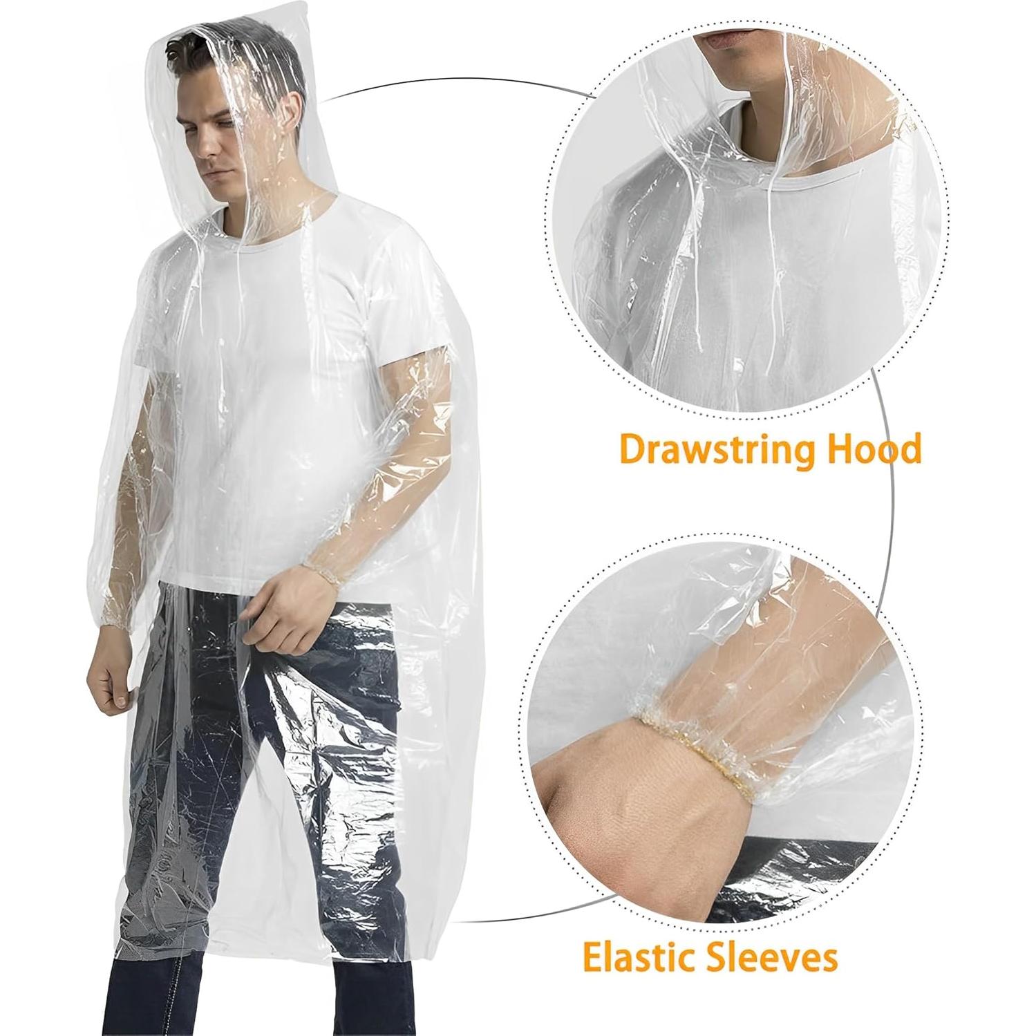 Ponchos de Lluvia Desechables Cosowe 10 Pack Adultos Unisex