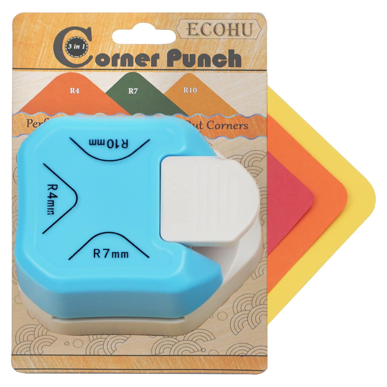 Perforadora de Esquinas Redondas ECOHU 3 en 1 R4mm R7mm R10mm