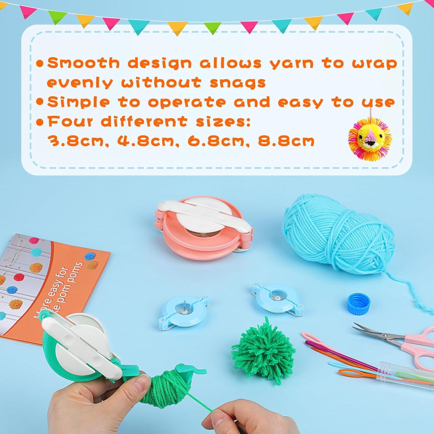 Kit Hacedor de Pompones FTEVEN 27 Piezas 4 Tamaños