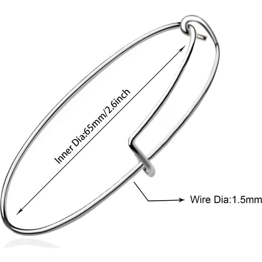 Pulseras Expandibles de Acero Inoxidable UPINS - 60 Pcs Ajustables