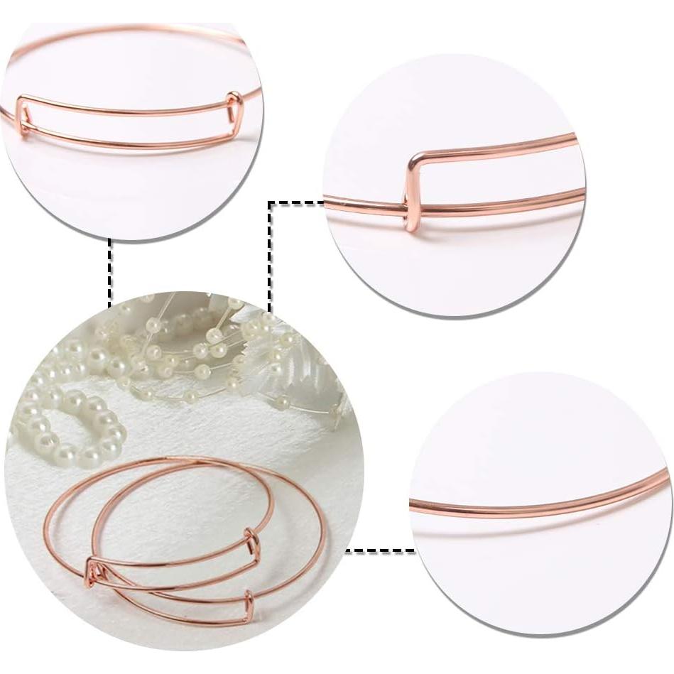 Pulseras Expandibles de Acero Inoxidable UPINS - 60 Pcs Ajustables