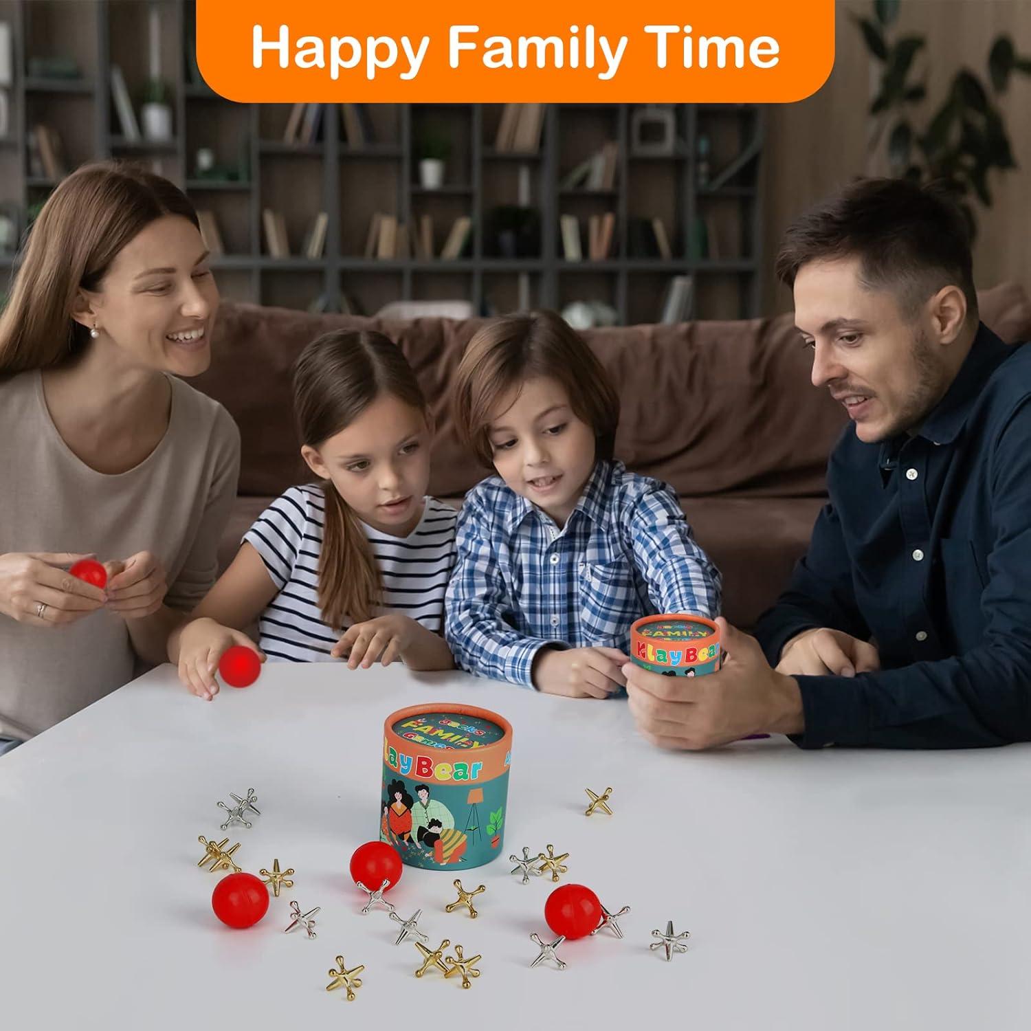 Juego de Jacks Retro KlayBear con 10 Jacks y 2 Pelotas Rojas