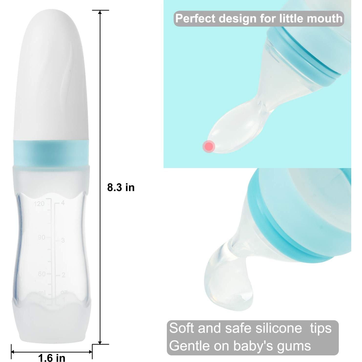 Cuchara de Silicona PandaEar para Bebés 2 Pack Azul 113g