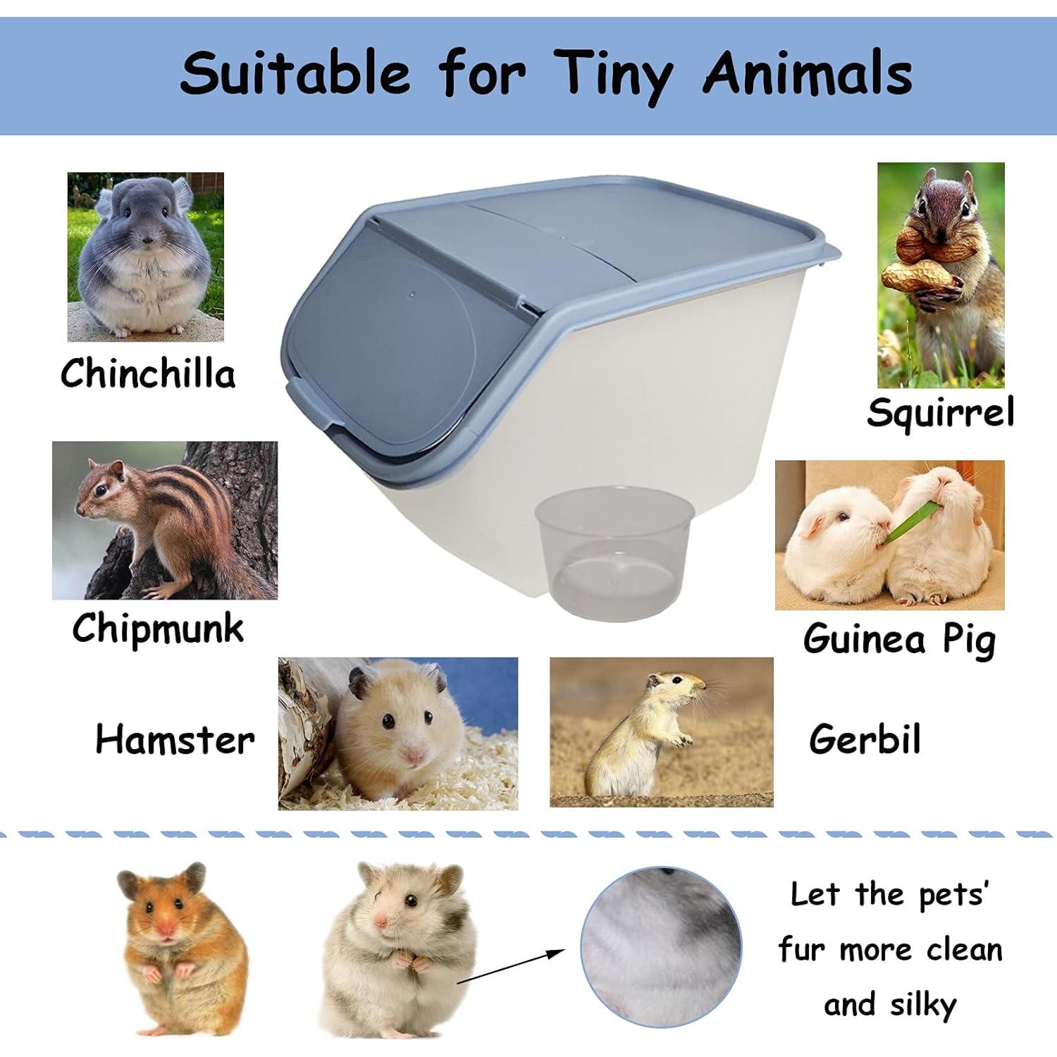 Caja de Baño de Arena para Chinchillas PINVNBY 24.9x18.8x17 cm