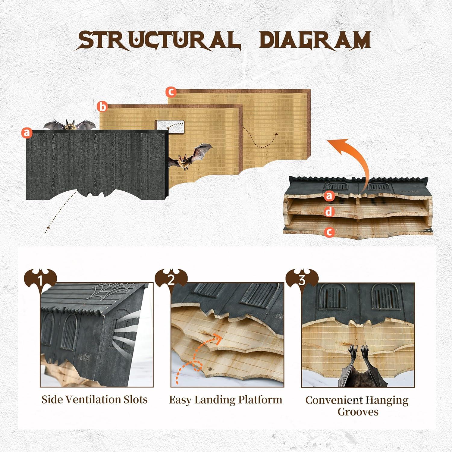 Casa de Murciélagos de Madera Capruzad - Castillo 2 Cámaras
