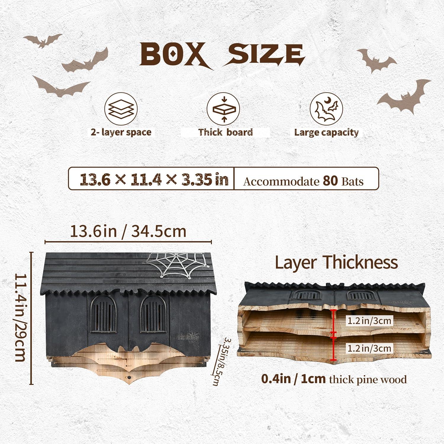 Casa de Murciélagos de Madera Capruzad - Castillo 2 Cámaras