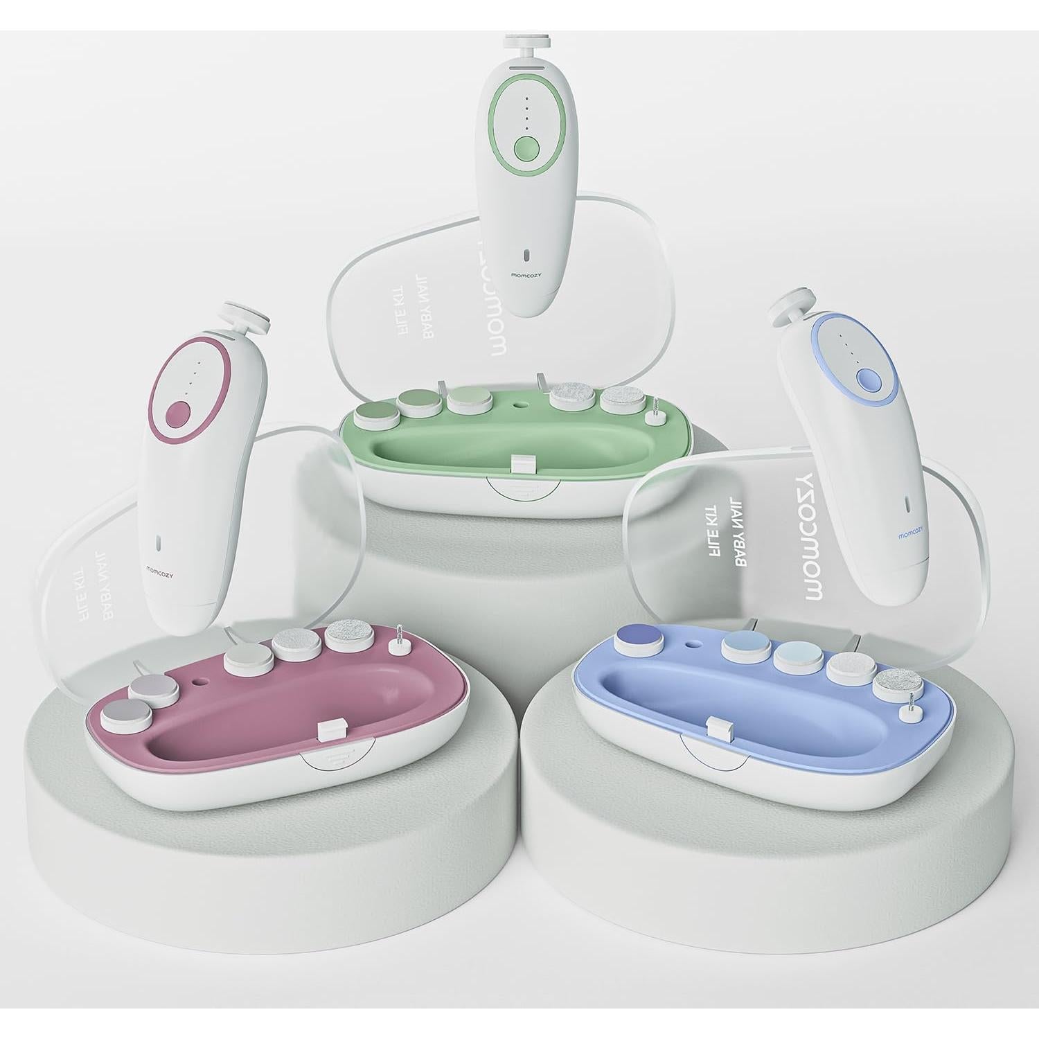 Lima de Uñas Eléctrica Momcozy para Bebés - Recargable, Azul