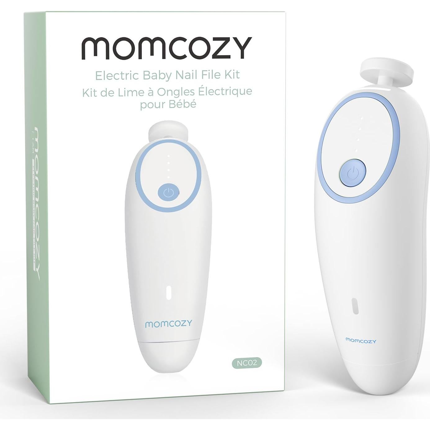 Lima de Uñas Eléctrica Momcozy para Bebés - Recargable, Azul