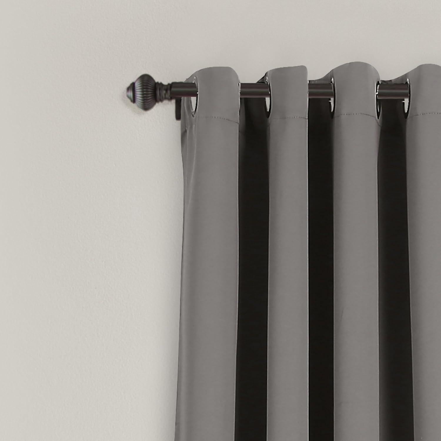 Paneles de Cortina Blackout Lush Decor 132x160 cm Gris Oscuro