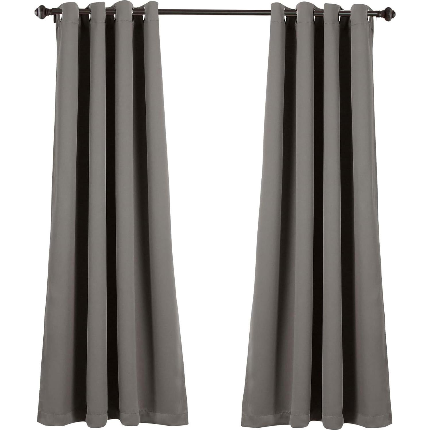 Paneles de Cortina Blackout Lush Decor 132x160 cm Gris Oscuro