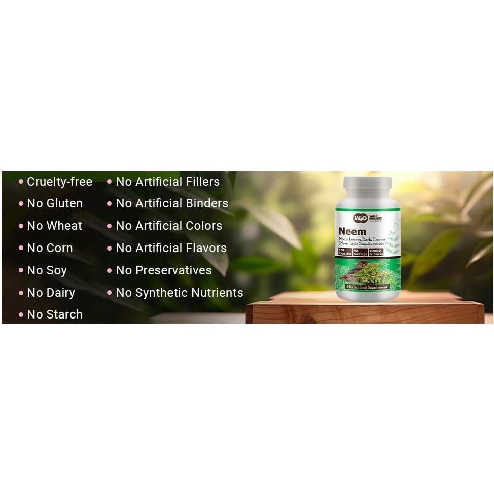 Complejo Triple de Neem Genius Nature - 180 Cápsulas 1000mg