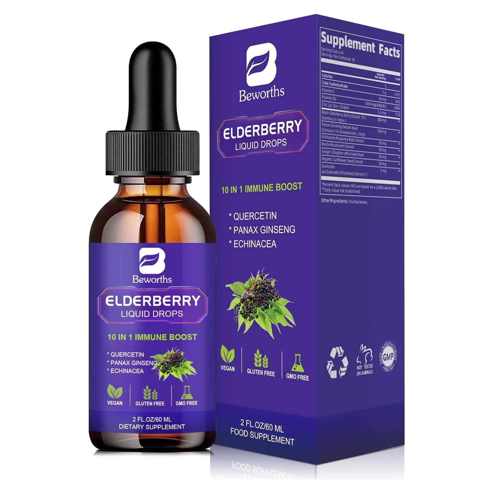 Jarabe de Saúco Negro B BEWORTHS 59 ml - Inmunológico con Zinc y Vitamina C