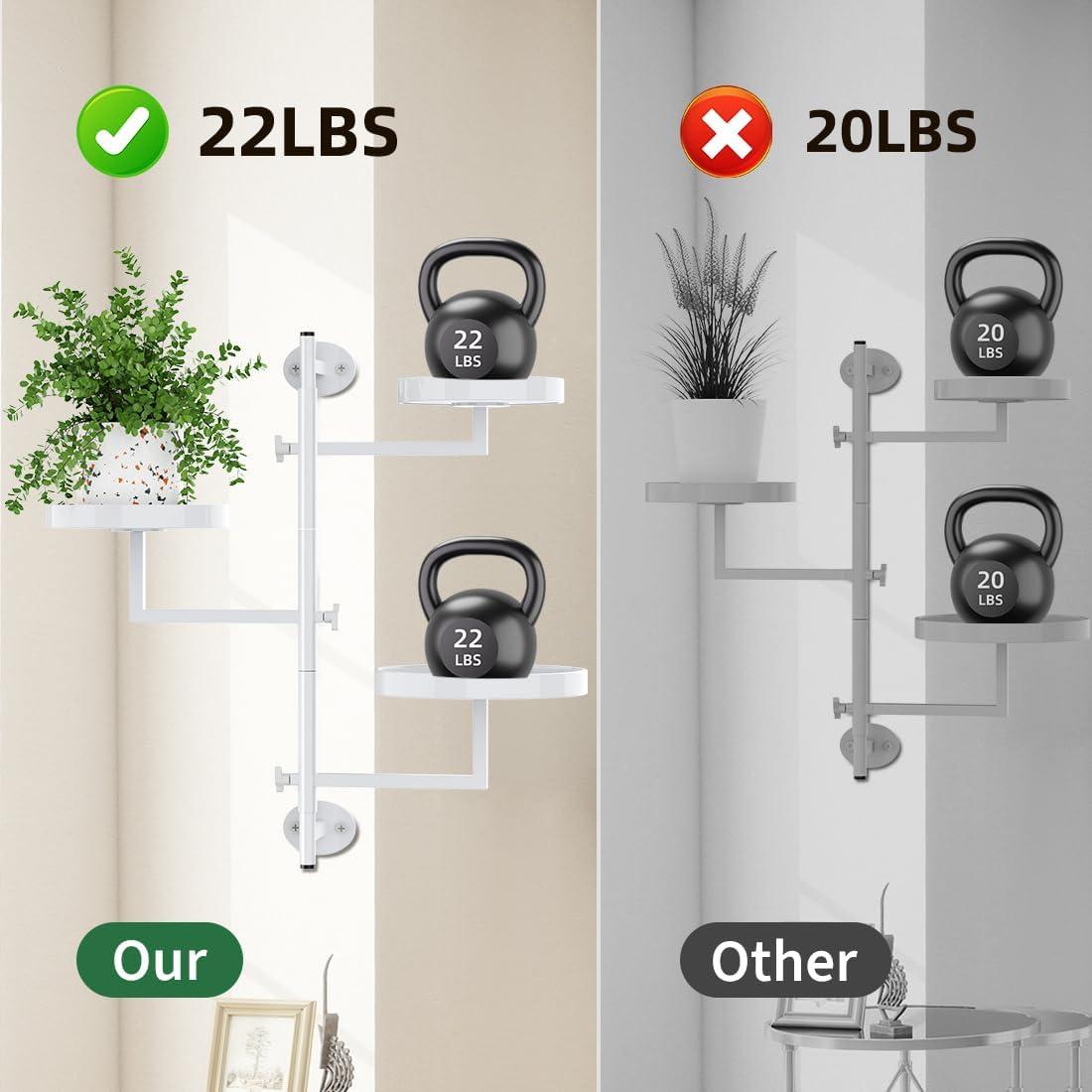 Soporte de Plantas Rotativo Gaoding 3 Niveles Metal Blanco