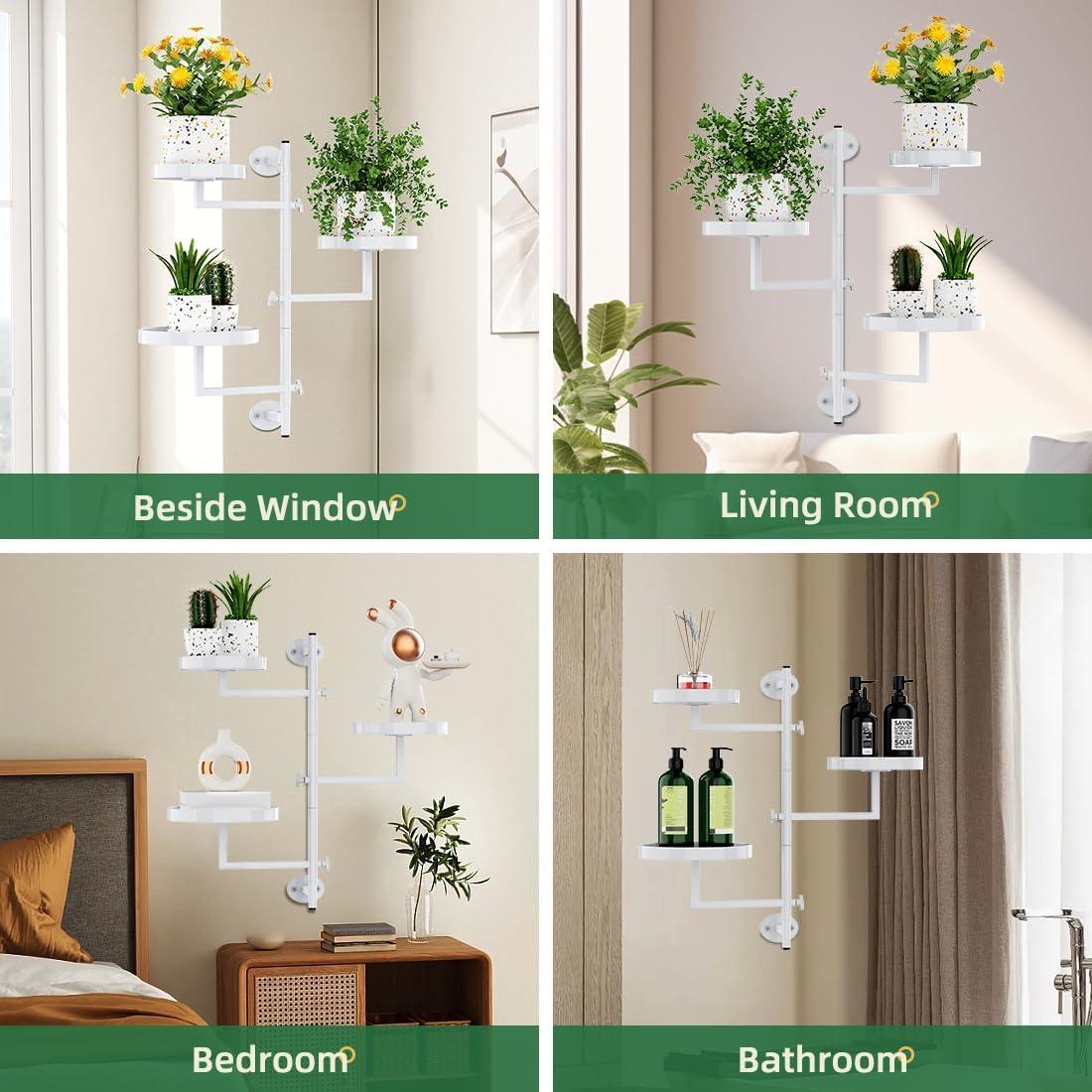 Soporte de Plantas Rotativo Gaoding 3 Niveles Metal Blanco