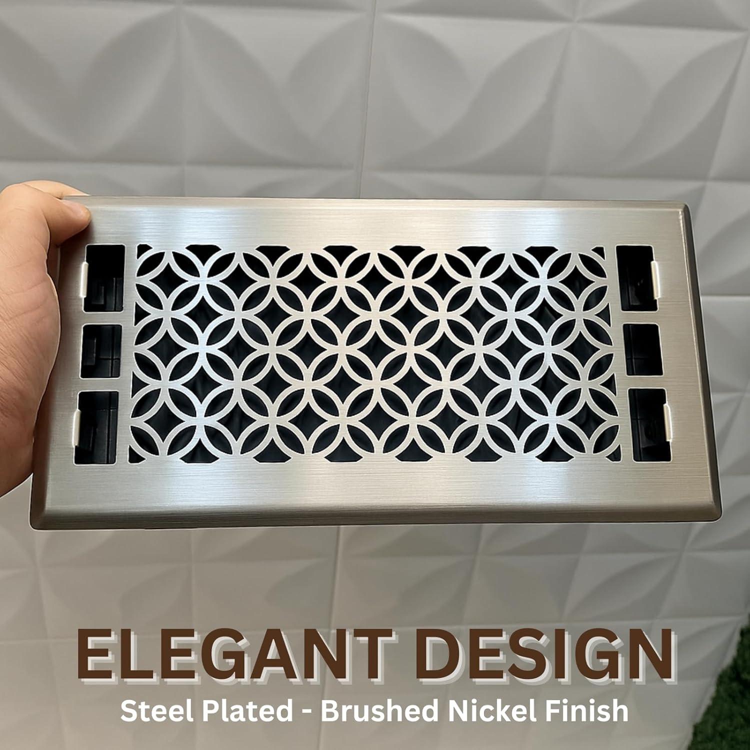 Cubierta de Ventilación de Piso GCDS 4x12 Níquel Satinado