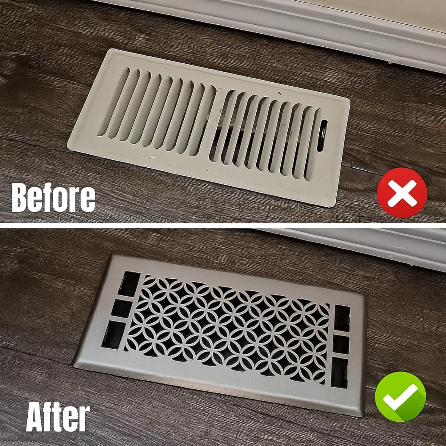 Cubierta de Ventilación de Piso GCDS 4x12 Níquel Satinado