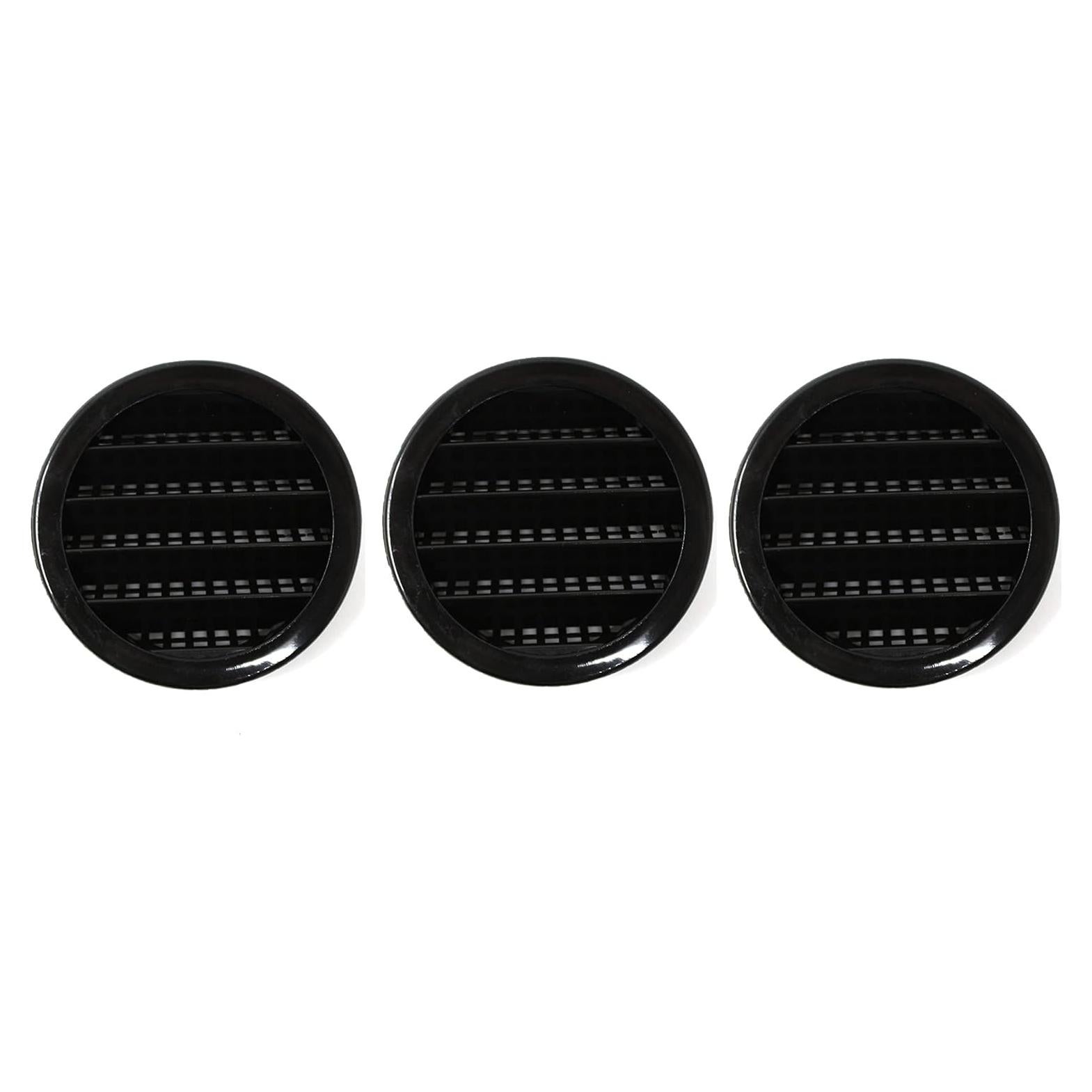 Rejilla de Ventilación Redonda 2" Negro JSP para Reptiles - 3 Unidades