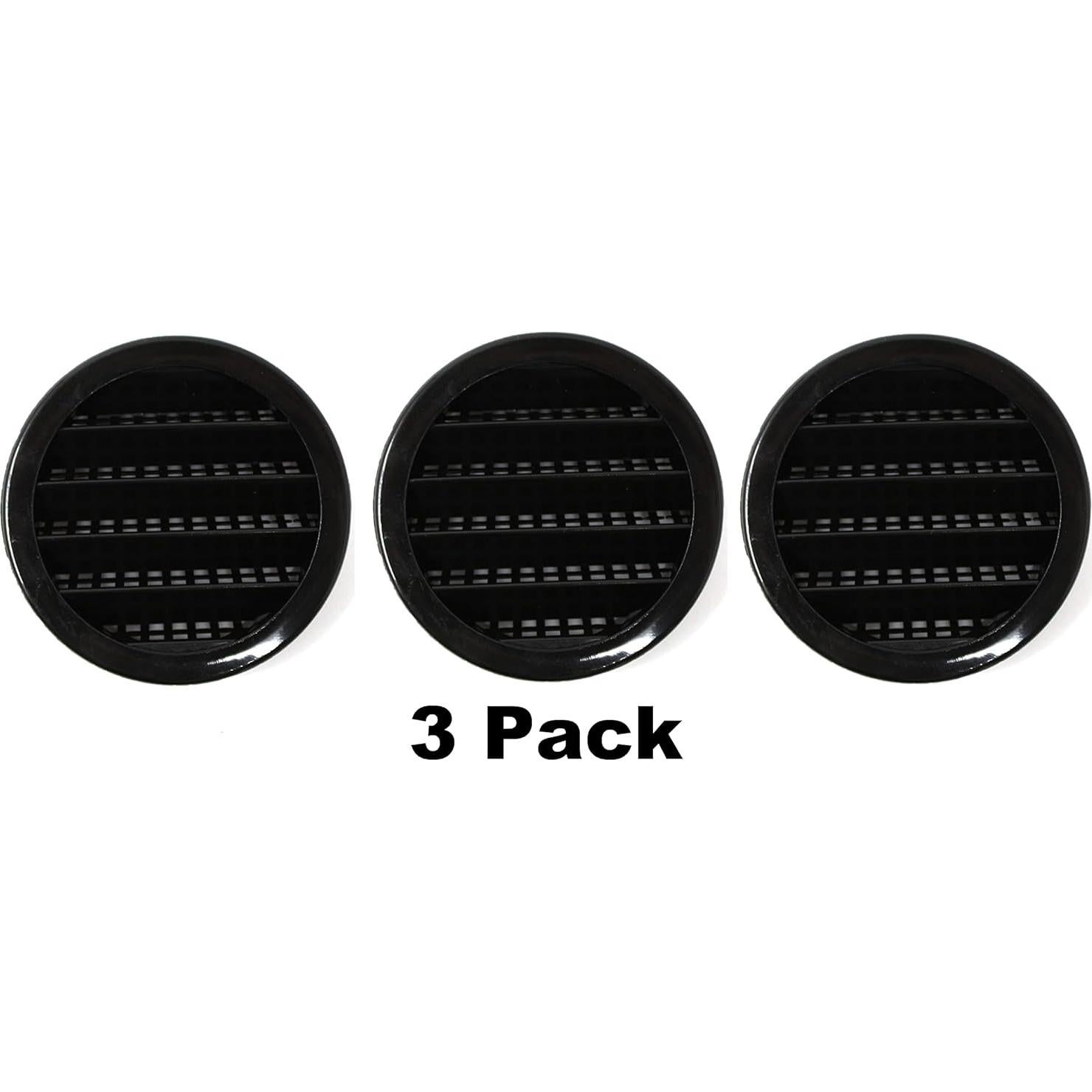 Rejilla de Ventilación Redonda 2" Negro JSP para Reptiles - 3 Unidades