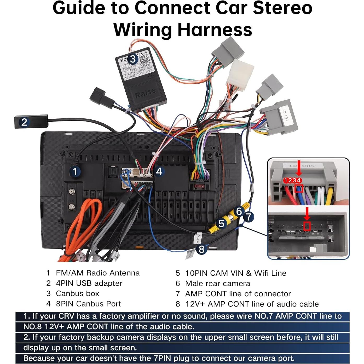 Arnés de Cable de Radio Honda CRV 2012-2016 16 Pines Canbus