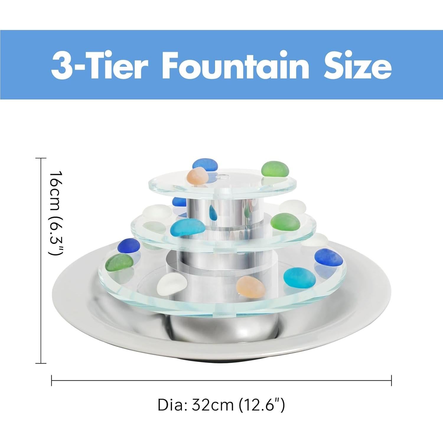 Fuente de Mesa Zen Pamopamo 3 Niveles con Luz LED