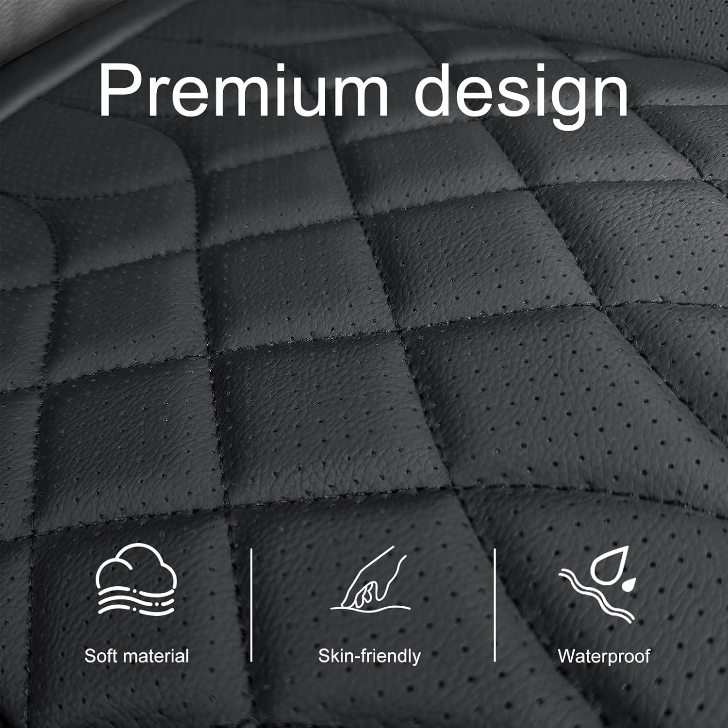 Funda de Asiento de Coche BOPUOVRE Negra Antideslizante y a Prueba de Agua