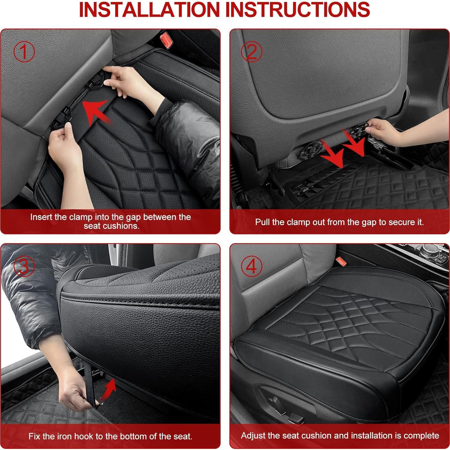 Funda de Asiento de Coche BOPUOVRE Negra Antideslizante y a Prueba de Agua