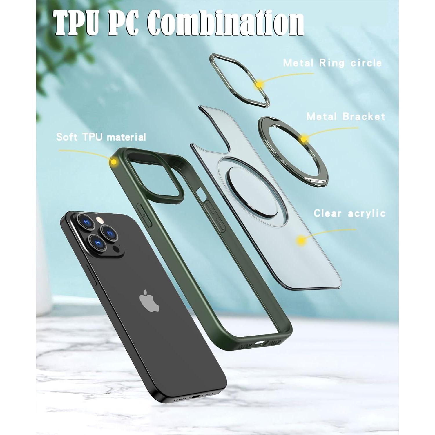 Funda para iPhone 14 Pro KaruSale Verde Ejercito con Soporte