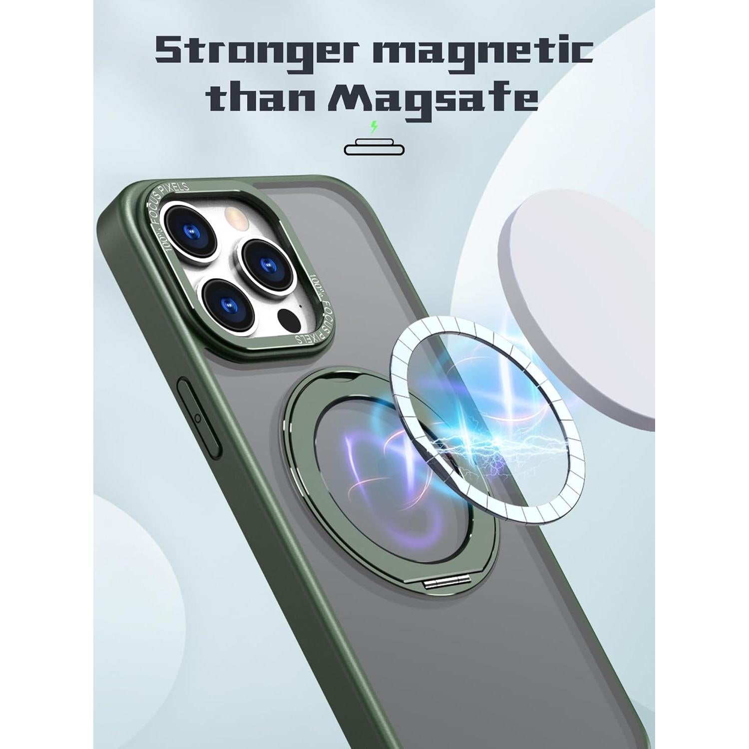 Funda para iPhone 14 Pro KaruSale Verde Ejercito con Soporte