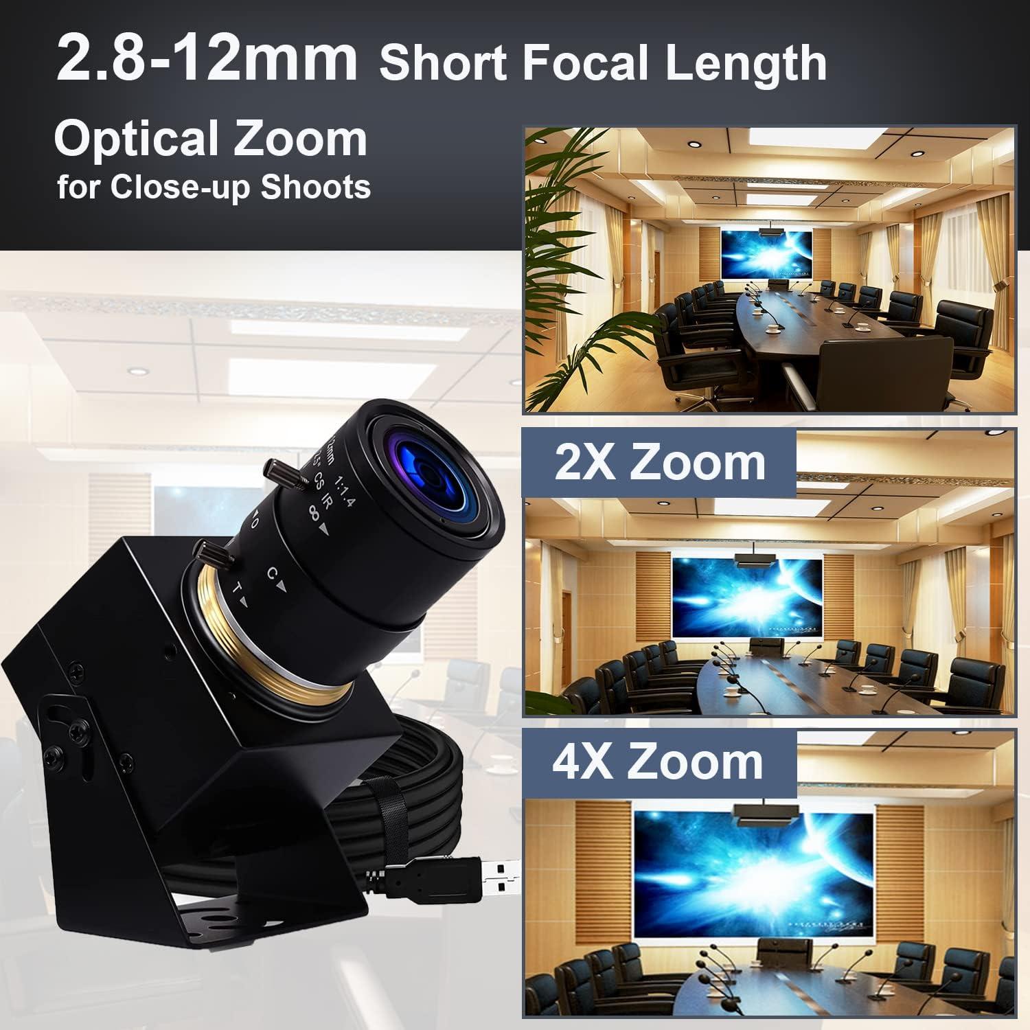 Cámara Web USB 8MP SVPRO con Lente Zoom 2.8-12mm