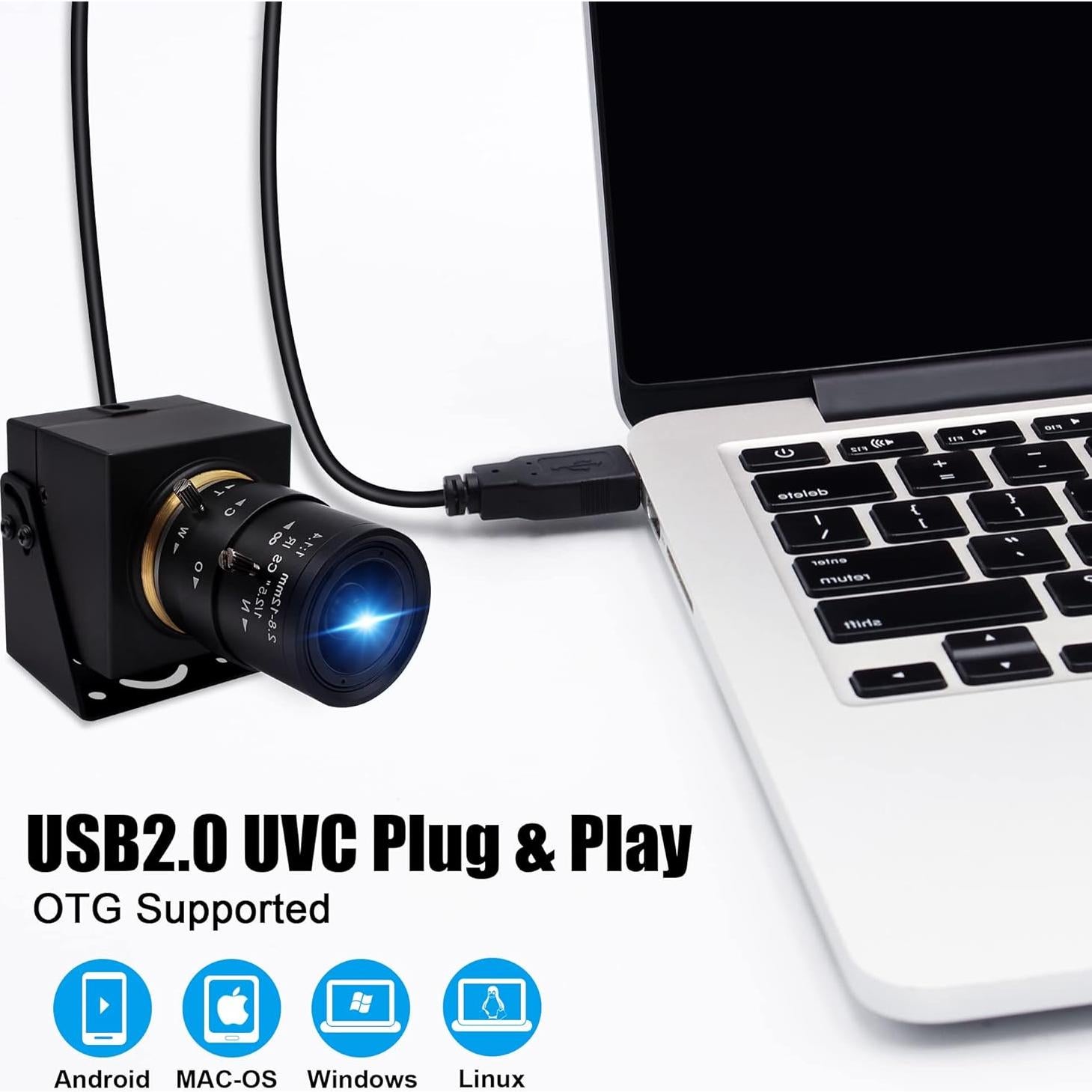 Cámara Web USB 8MP SVPRO con Lente Zoom 2.8-12mm