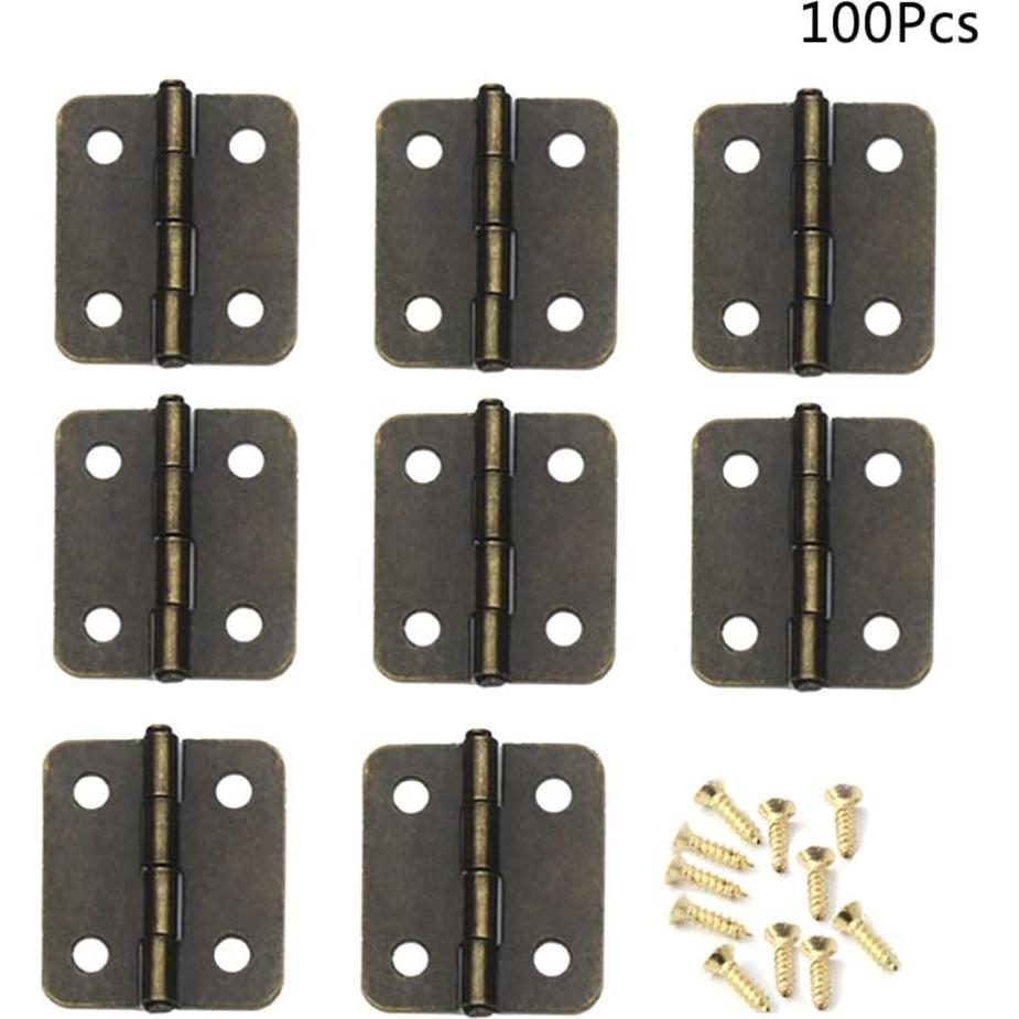Bisagras Miniatura Healifty 20pcs Bronce 1.78x1.57cm DIY